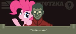 Size: 602x269 | Tagged: safe, artist:vulapa, pinkie pie, earth pony, pony, female, inspector, mare, papers please, pink coat, pink mane