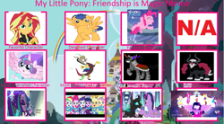 Size: 1017x563 | Tagged: safe, discord, flash sentry, king sombra, lord tirek, princess flurry heart, sunset shimmer, equestria girls, equestria girls (movie), friendship games, rainbow rocks, season 5, the times they are a changeling, helping twilight win the crown, op is a cuck, opinion, under our spell