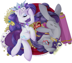 Size: 1500x1313 | Tagged: safe, artist:falleninthedark, part of a set, princess platinum, rarity, pony, unicorn, discorded, duality, fire ruby, glasses, simple background, transparent background