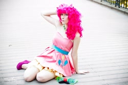 Size: 2048x1360 | Tagged: safe, artist:pikalachan, pinkie pie, human, cosplay, high heels, irl, irl human, photo, shoes, solo