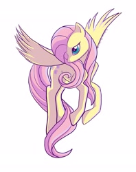 Size: 2025x2561 | Tagged: safe, artist:dustbunny-studios, fluttershy, pegasus, pony, female, mare, pink mane, solo, yellow coat