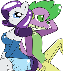 Size: 1868x2112 | Tagged: safe, rarity, spike, anthro, female, male, shipping, sparity, straight