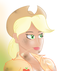 Size: 1080x1296 | Tagged: safe, artist:edvedd, applejack, clothes, female, humanized, sweat