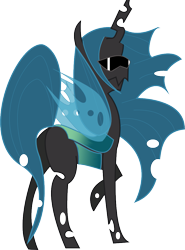 Size: 795x1073 | Tagged: safe, artist:roadboat, queen chrysalis, changeling, changeling queen, female, one hoof raised, simple background, solo, sunglasses, transparent background