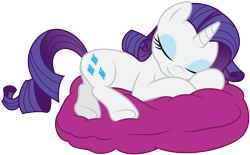 Size: 5150x3200 | Tagged: safe, artist:kp-shadowsquirrel, artist:yanoda, rarity, pony, unicorn, .ai available, cute, pillow, raribetes, simple background, sleeping, solo, transparent background, underhoof, vector