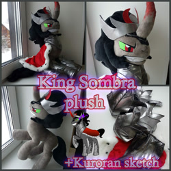 Size: 2000x2000 | Tagged: safe, artist:kuroran, king sombra, pony, unicorn, advertisement, horn, male, plushie, solo, stallion