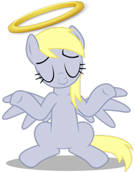 Size: 940x1200 | Tagged: safe, derpy hooves, pegasus, pony, rainbow falls, female, halo, mare, solo