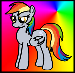 Size: 1666x1621 | Tagged: safe, artist:dragonblood6400, derpy hooves, pegasus, pony, rainbow falls, alternate hair color, female, mare, not rainbow dash, rainbow hair, solo