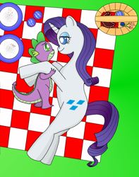 Size: 794x1006 | Tagged: safe, artist:heartshielder1991, rarity, spike, dragon, pony, unicorn, female, male, shipping, sparity, straight