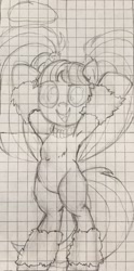 Size: 645x1301 | Tagged: safe, artist:littlenaughtypony, pacific glow, armpits, graph paper, sketch, solo, traditional art