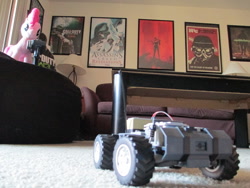 Size: 1280x960 | Tagged: safe, artist:template93, pinkie pie, irl, photo, plushie, rc car