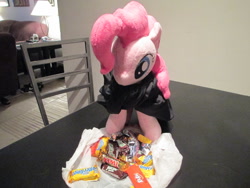 Size: 1280x960 | Tagged: safe, artist:template93, pinkie pie, candy, clothes, costume, irl, nightmare night, photo, plushie, solo