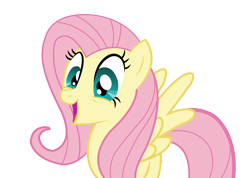 Size: 3300x2345 | Tagged: safe, artist:optimusconvoy, fluttershy, pegasus, pony, excited, simple background, solo, transparent background, vector