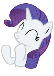 Size: 595x842 | Tagged: safe, rarity, pony, unicorn, clapping, clapping ponies, eyes closed, happy, reaction image, simple background, smiling, solo, vector, white background