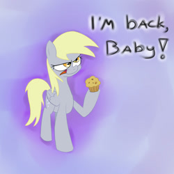 Size: 2000x2000 | Tagged: safe, artist:dutchgirl626, artist:rosieu, derpy hooves, pegasus, pony, rainbow falls, bender bending rodriguez, female, futurama, mare, solo, the grey one's glorious return