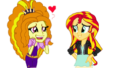 Size: 1724x935 | Tagged: safe, artist:ktd1993, adagio dazzle, sunset shimmer, equestria girls, female, lesbian, shipping, sunsagio