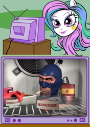 Size: 564x800 | Tagged: safe, princess celestia, principal celestia, equestria girls, disembodied head, disembodied head dating service, exploitable meme, headlestia, meme, obligatory pony, spy, team fortress 2, tv meme