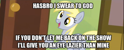 Size: 1920x781 | Tagged: safe, derpy hooves, pegasus, pony, rainbow falls, derpy's flag, female, image macro, mare, solo