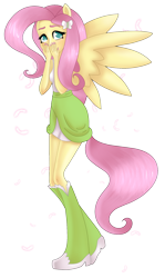 Size: 1200x2008 | Tagged: safe, artist:robynne, fluttershy, equestria girls, humanized, solo