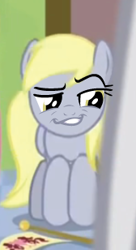 Size: 168x308 | Tagged: safe, edit, derpy hooves, pegasus, pony, rainbow falls, female, mare, meme, smugdash, smugface, solo