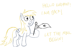 Size: 941x611 | Tagged: safe, derpy hooves, pegasus, pony, rainbow falls, ask, derpy's flag, female, mare, solo, the grey one's glorious return, tumblr
