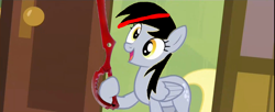 Size: 1280x521 | Tagged: safe, edit, screencap, derpy hooves, pegasus, pony, rainbow falls, derp la derp, derpy's flag, exploitable meme, female, kill la kill, mare, meme, scissor blade, solo, sword