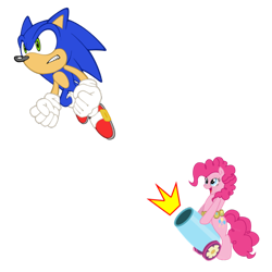 Size: 600x600 | Tagged: safe, artist:snicketbar, pinkie pie, earth pony, pony, crossover, simple background, sonic the hedgehog, sonic the hedgehog (series), transparent background, vector