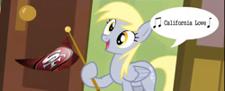 Size: 800x327 | Tagged: safe, derpy hooves, pegasus, pony, rainbow falls, 49ers, derpy's flag, exploitable, exploitable meme, female, mare, meme, nfl, san francisco 49ers, solo