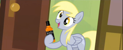 Size: 1920x781 | Tagged: safe, derpy hooves, pegasus, pony, rainbow falls, alcohol, applejack daniel's, derpy's flag, epic pie time, exploitable, exploitable meme, female, mare, meme, solo, whiskey