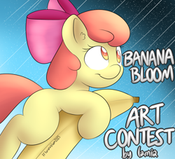 Size: 1100x1000 | Tagged: safe, artist:lamia, apple bloom, banana, bananabloom, hilarious in hindsight, solo