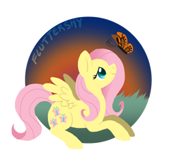 Size: 720x673 | Tagged: safe, artist:dark-pangolin, fluttershy, pegasus, pony, female, mare, pink mane, solo, yellow coat