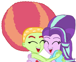 Size: 989x808 | Tagged: safe, artist:ktd1993, starlight glimmer, tree hugger, equestria girls, afro, crack shipping, equestria girls-ified, female, lesbian, shipping, starhugger