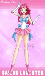 Size: 1693x2850 | Tagged: safe, artist:shinta-girl, pinkie pie, humanized, sailor laughter, sailor moon, sailor scout, solo