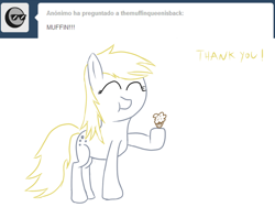 Size: 800x600 | Tagged: safe, derpy hooves, pegasus, pony, ask, female, mare, muffin, solo, tumblr