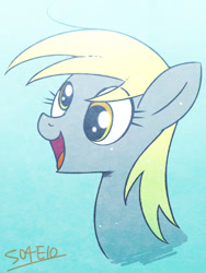 Size: 600x800 | Tagged: safe, artist:nmnkgskds, derpy hooves, pegasus, pony, rainbow falls, female, mare, pixiv, solo