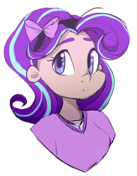 Size: 1024x1320 | Tagged: safe, artist:beashay, starlight glimmer, human, bust, clothes, humanized, portrait, simple background, solo, transparent background