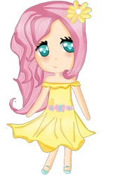 Size: 454x654 | Tagged: safe, artist:choclattt, fluttershy, clothes, female, humanized, pink hair, solo