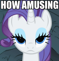 Size: 482x498 | Tagged: safe, rarity, pony, unicorn, image macro, meme, reaction image, solo