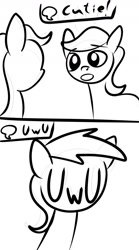 Size: 1000x1800 | Tagged: safe, artist:littlenaughtypony, comic, dialogue, sketch, uwu