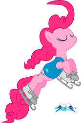 Size: 2207x3333 | Tagged: safe, artist:silentmatten, pinkie pie, earth pony, pony, eyes closed, ice skates, simple background, solo, transparent background, vector