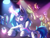 Size: 2000x1500 | Tagged: safe, artist:shad0w-galaxy, derpibooru import, dj pon-3, rainbow dash, vinyl scratch, oc, pegasus, pony, unicorn, armpits, bracelet, drink, glow bracelets, glowing horn, jewelry, magic, party, wristband