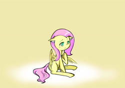 Size: 3507x2480 | Tagged: safe, artist:akatsuki ki, fluttershy, pegasus, pony, blank flank, ear fluff, pixiv, solo, wallpaper