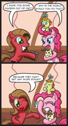 Size: 2155x3952 | Tagged: safe, artist:gray--day, pinkie pie, pound cake, pumpkin cake, oc, earth pony, pony, ask pun, comic, pun