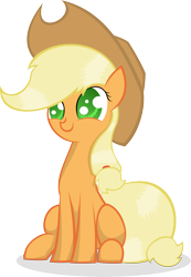 Size: 3465x5000 | Tagged: safe, artist:kalleflaxx, applejack, earth pony, pony, happy, sitting, solo