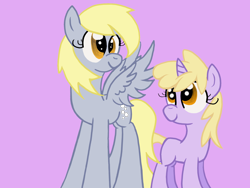 Size: 1600x1200 | Tagged: safe, artist:misamisa25, derpy hooves, dinky hooves, pegasus, pony, female, mare