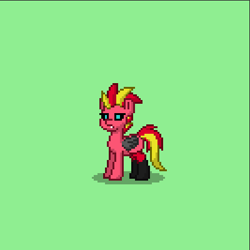 Size: 400x400 | Tagged: safe, sunset satan, sunset shimmer, pony, evil, fangs, pixel art, ponified, pony town, solo