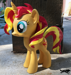 Size: 2641x2791 | Tagged: safe, artist:lostinthetrees, sunset shimmer, pony, unicorn, craft, figure, irl, photo, solo