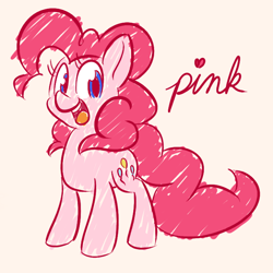 Size: 700x700 | Tagged: safe, artist:goat train, pinkie pie, earth pony, pony, female, mare, pink coat, pink mane, simple background, solo