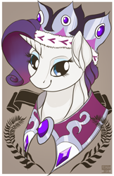 Size: 1024x1583 | Tagged: safe, artist:blindcoyote, princess platinum, rarity, pony, unicorn, hearth's warming eve (episode), bust, clothes, costume, hearth's warming eve, portrait, solo