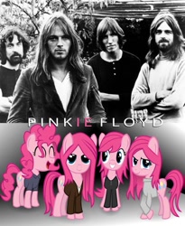 Size: 619x756 | Tagged: safe, artist:thisisdashie, pinkie pie, earth pony, pony, david gilmour, nick mason, pink floyd, ponified, richard wright, roger waters, rule 63